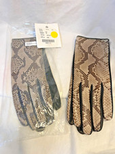 Vintage Tanner Python Snakeskin/Napa Gloves, Silk Lined, Italian, Women's S, NEW