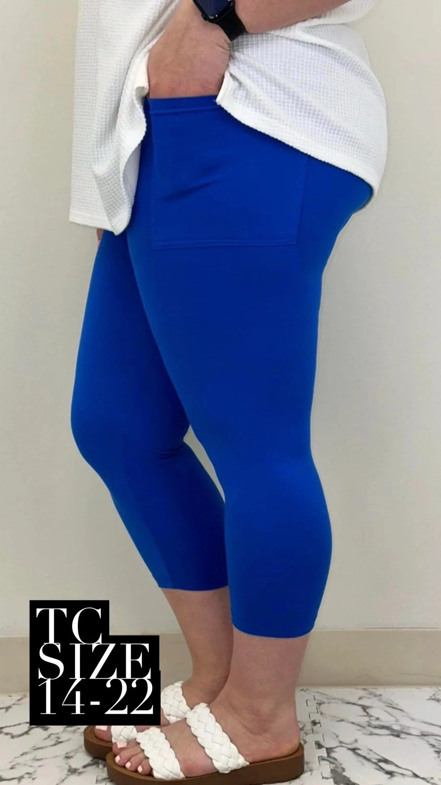 Plus Size Sapphire Blue Capri