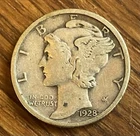 1928 Mercury Dime VF Philadelphia Roaring Twenties 90% Silver Winged Liberty 10c
