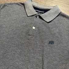 Banana Republic Polo Shirt Mens Medium Blue Pique Organic 100 Cotton Preppy