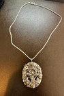 Cherub Angel Cupid Lute Love Bird Flower Pendant Necklace Victorian Love Silver — photo 6