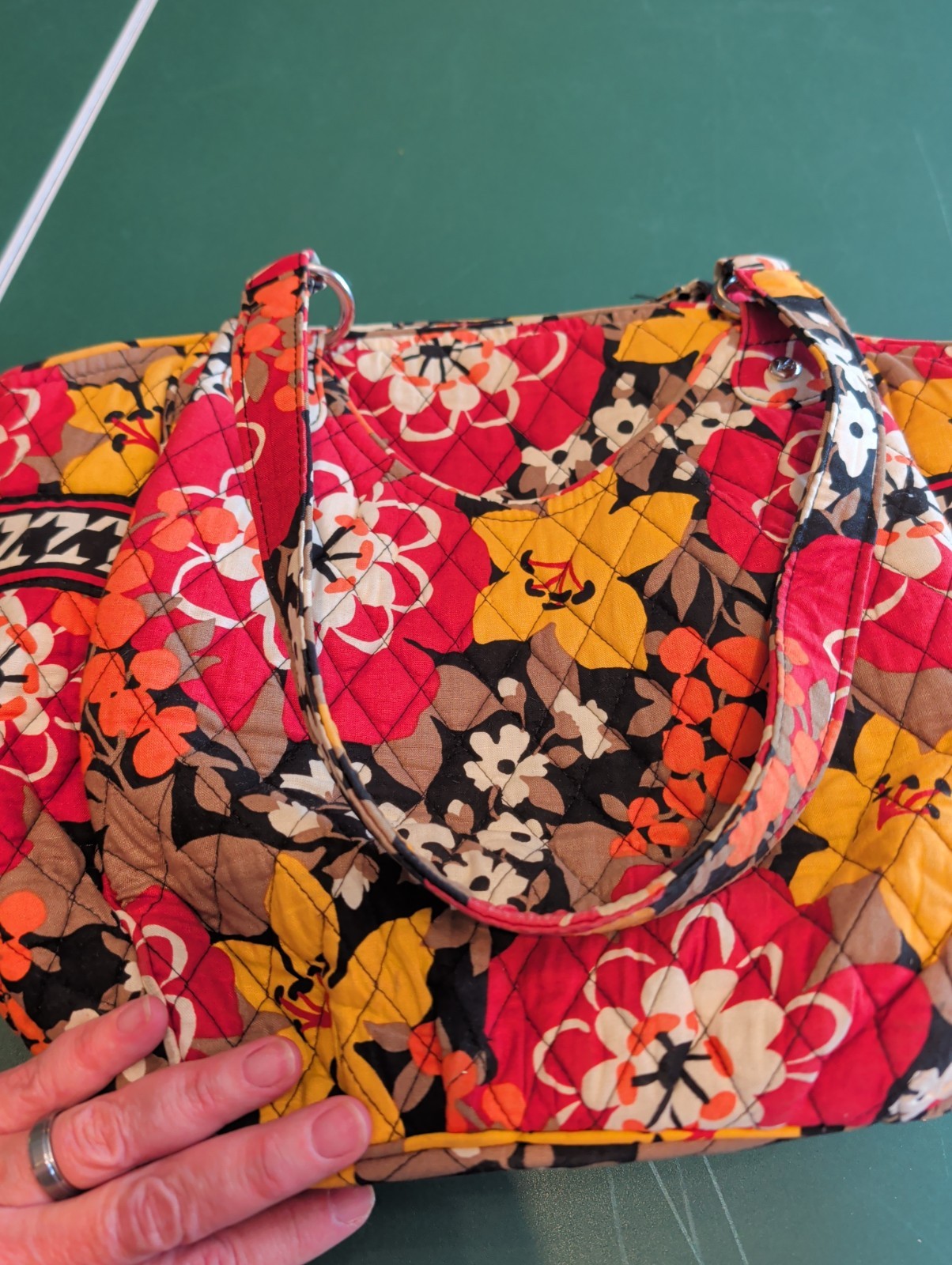 Vera Bradley Bittersweet Red Orange & Yellow Floral Shoulder Handbag