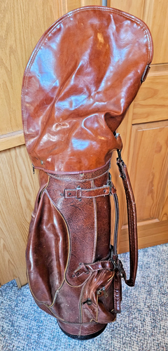VTG Wilson Staff Model G Leather Golf Staff Bag w/ Rain Hood 6-Way 10" Diameter - Picture 4 of 15