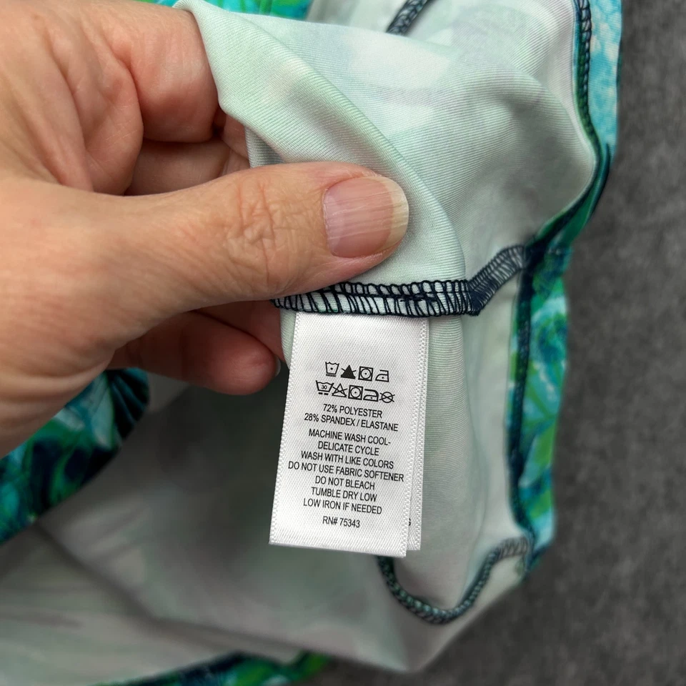 Tommy Bahama Active 1/4 Zip Top Jacket Women's Size S Blue Green Tropical Print - Image 4 of 4