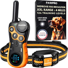 Dog Shock Collar with Remote, Unmatched 4-Mile Range, Night-Light Mode, Training