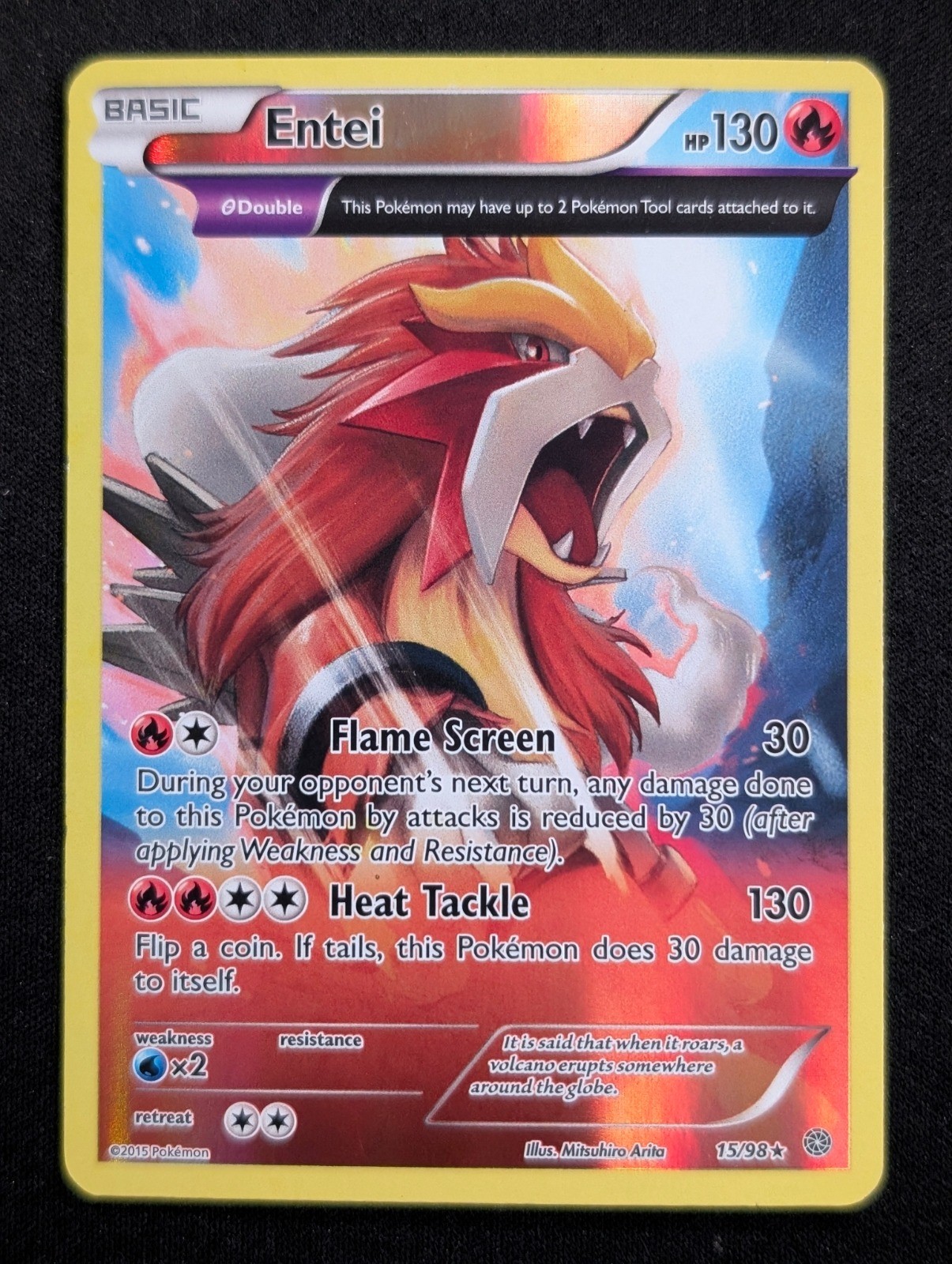 Entei (15) 15/98 XY - Ancient Origins Pokemon LP Reverse Holo