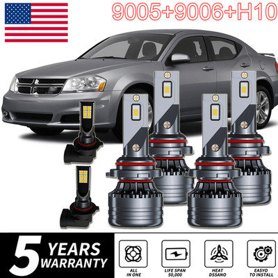For Dodge Avenger 2008-2009 Faros LED Hi/Lo Beam+Kit de luces antiniebla Para