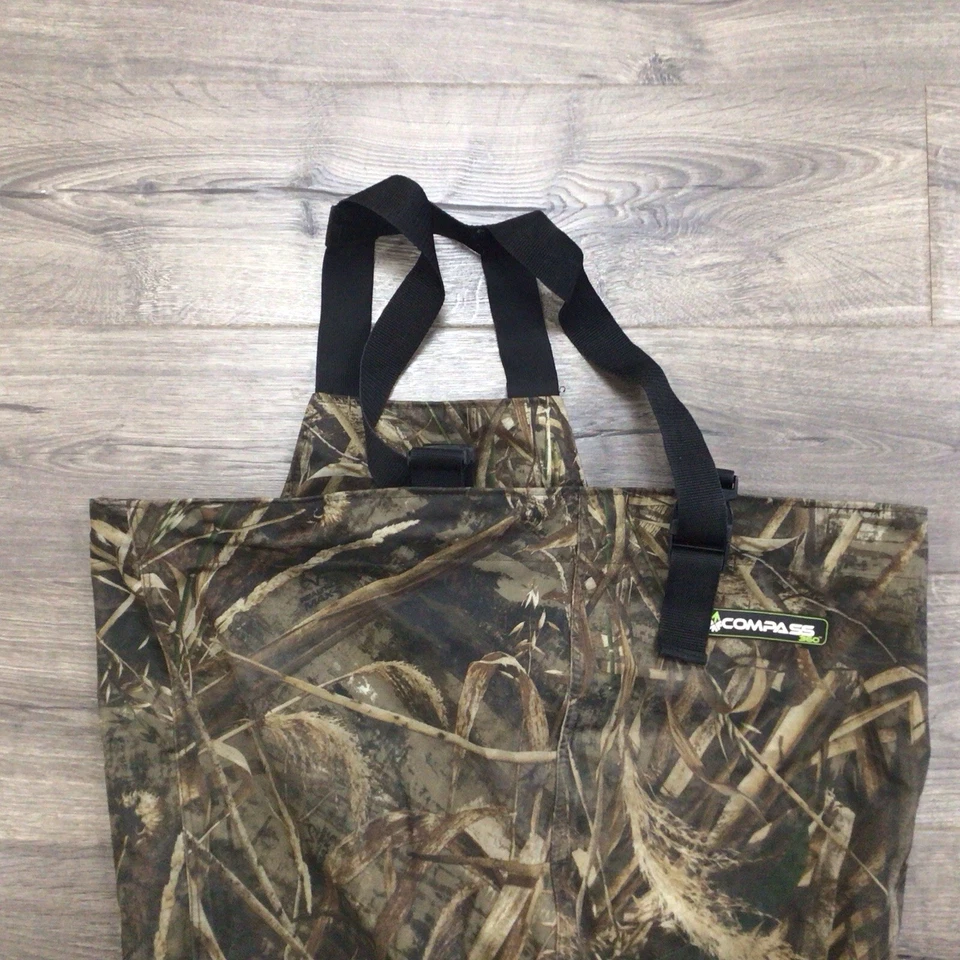 Compass 360 Poly Rubber Cleated Sole Chest Waders Size 10 Camo Outdoor Print - Image 4 of 4