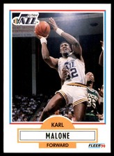 Karl Malone 1990-91 Fleer #188 Utah Jazz NBA READ FREE SHIPPING AutographDen