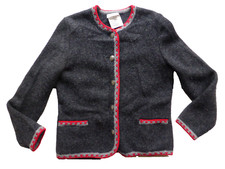 Stapf Austria Trachtenjacke Jacke Loden Janker Schurwolle Gr. 42 grau/rot NEU