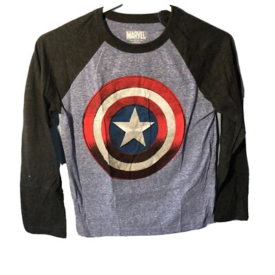 Marvel Kids Size SM/C/P Cotton Blend Grey Captain America Shield