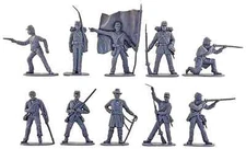 Accurate Union Infantry in REVERSE GRAY COLOR - 10 soft plastic 54mm figures