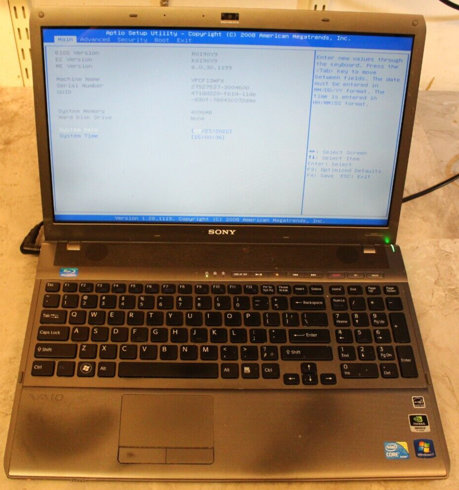 Sony Vaio VPCF1 For Parts Posted Bios No HDD 4Gb Ram i7 Sony Vaio VPCF1 For Parts Posted Bios No HDD 4Gb Ram i7
