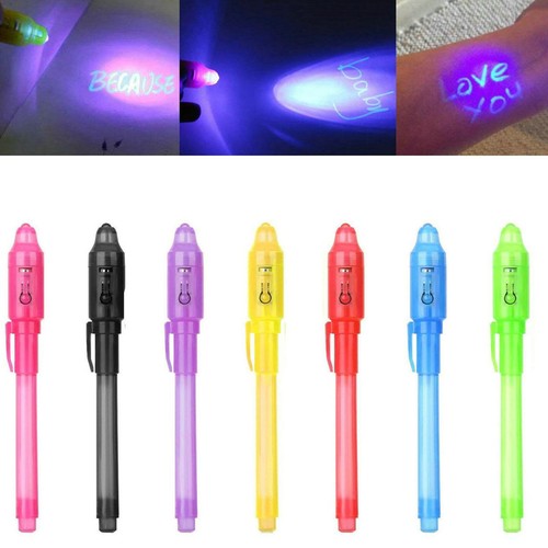 7pcs UV Light Invisible Ink Spy Pen Magic Secret Marker Message Pens Kids Toy - Picture 6 of 10