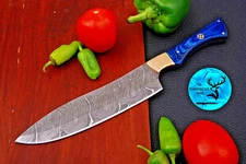 CUSTOM HANDMADE FORGED DAMASCUS STEEL CHEF KNIFE UTILITY KITCHEN KNIFE 1349