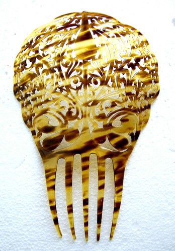 Faux tortoiseshell hair comb -  NO US IMPORT FEES - Afbeelding 1 van 10