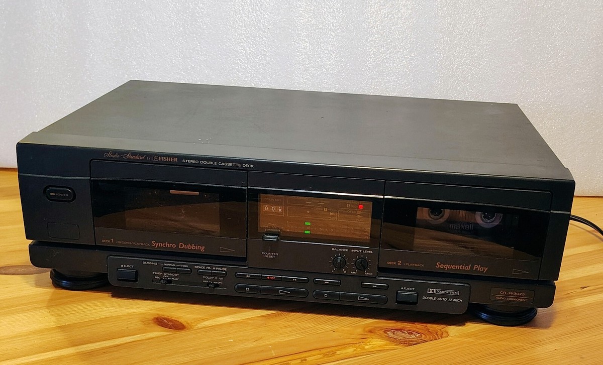 K  Fisher Dual Double Cassette Player Deck CR-W9025 Synchro Hi