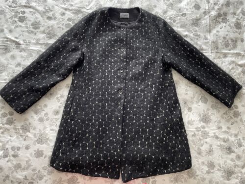 OSKA Swing Coat Jacquard Mohair/Alpaca/Wool Blend Black Dots, 4, UK 14-16 - Picture 7 of 15
