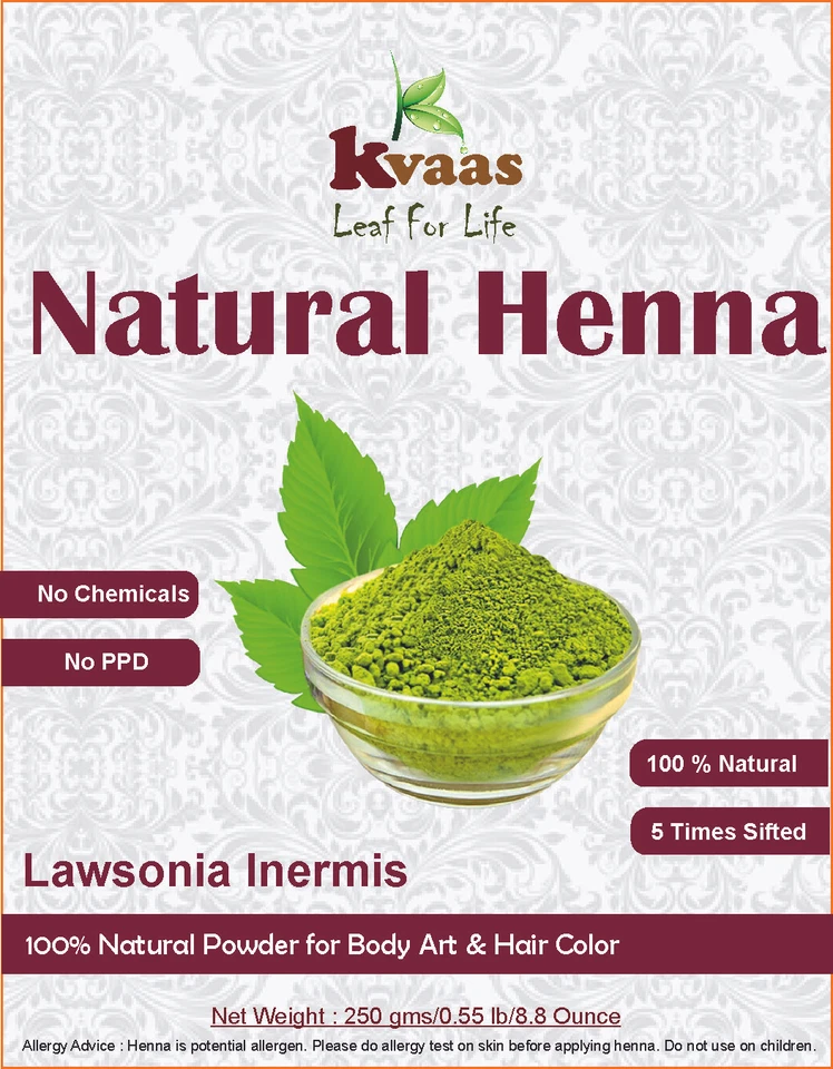 500 g (17.637 oz) Natural Henna & Indigo Powder for Hand,Hair & Beard - Kvaas - image 4 of 4