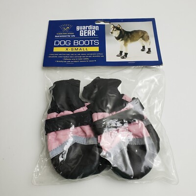 Dog Boots Black Pink X-Small Up to 2 3/4'' Guardian Gear Keeps Paws Safe