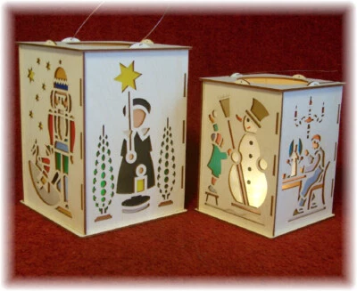 GRUNER HOLZDESIGN Bausatz Laterne Laternenbausatz Weihnachtslaterne klein Teelicht 13x13x18cm