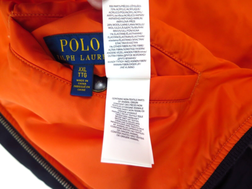 Size XXL 29" Chest POLO RALPH LAUREN Twill Bomber Jacket L2 Flight Navy Blue 2XL - Picture 13 of 18