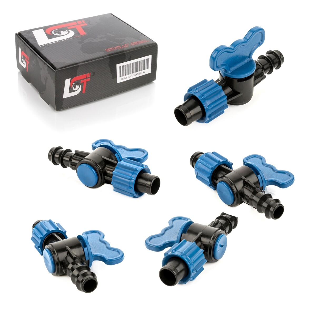 5x Shut-off Valve Connector Irrigation System Union Nut Ø 17x16 mm