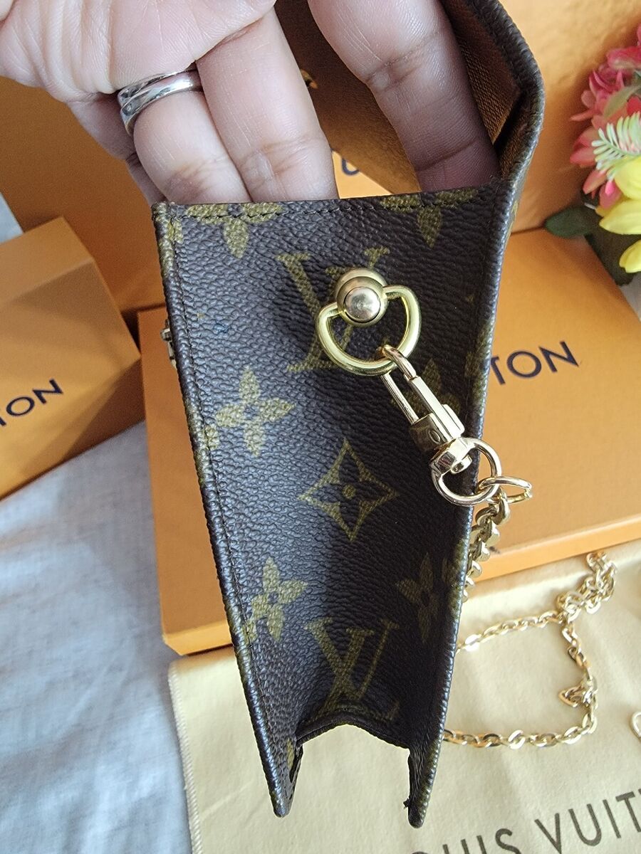 LOUIS VUITTON Monogram Pochette AR1928 with gold chain strap – LuxuryPromise