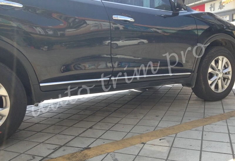 Cubierta de moldura de carrocería de puerta lateral cromada para Nissan X-Trail Rogue T32 2014-2018 Foto 2 de 4