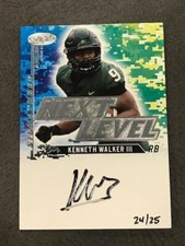 KENNETH WALKER III 2022 Sage Football High Next Level On Card AUTO Silver #24/25