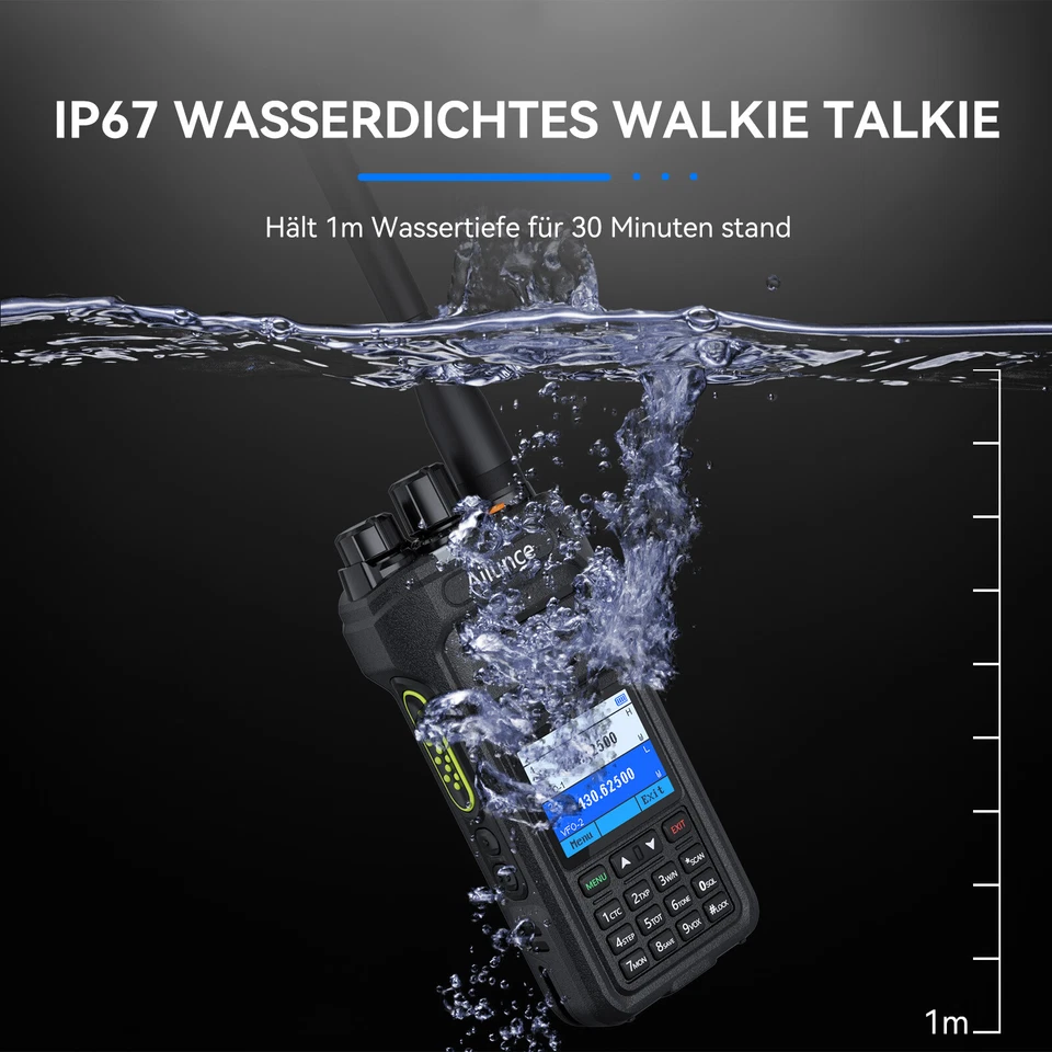 Retevis HA1UV Amateurfunk Dual Band IP67 Ham Funkgeräte 2800mAh Sub-PTT - Bild 3 von 4