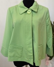 NWT Dressbarn Women s Career Green Polyester Blend Blazer Jacket Size L, 69.99