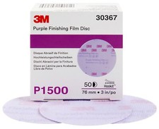 3M Hookit Purple Finishing Film Abrasive Disc 260L, 30367, 3 in,  Case of 200 