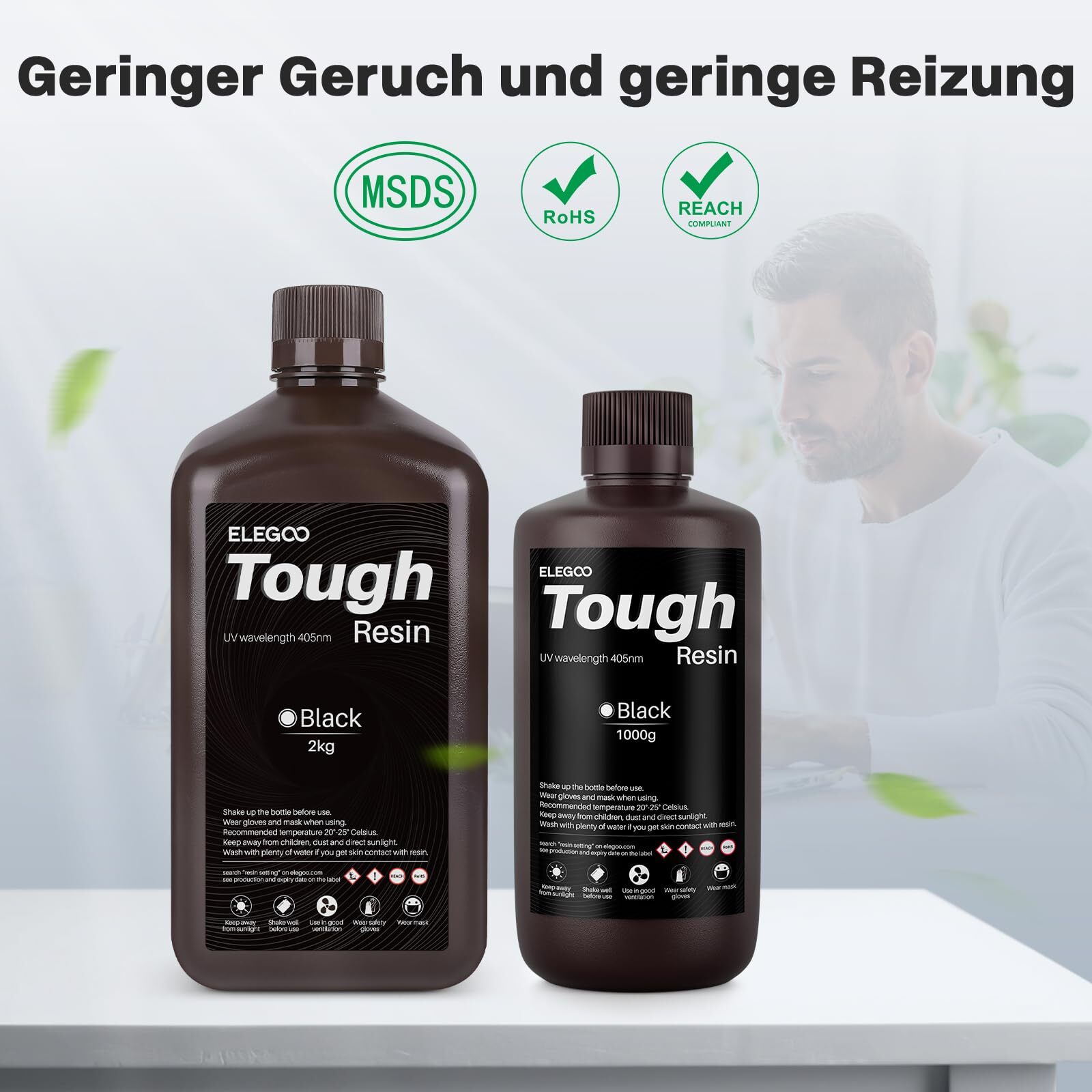 ELEGOO 1KG 8K Standard Harz/ABS-Like/Water Washable 405nm Photopolymerharz Resin - Bild 5