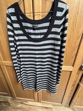 Express Black And Gray Stripe Lightweight Sweater Dress Size Medium