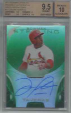 BGS 9.5 2013 Bowman Sterling Green Ref AUTO Oscar Taveras RC #d 95/125 CARDINALS