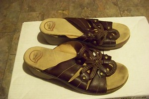 womens dansko brown leather strappy sandals shoes size 42 | eBay