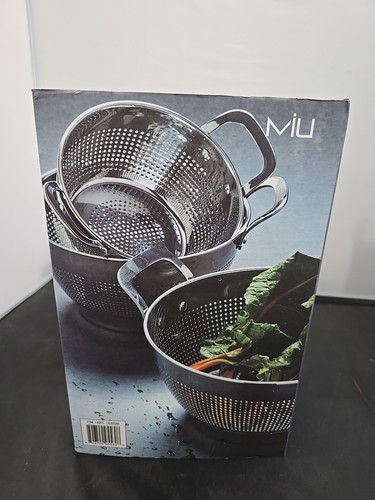 MIU 3 Piece 18/8 Stainless Steel Mesh Colander Set NEW - 第 3/6 張圖片