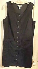 Talbots Women's Sleeveless Stretch Black Sheath Dress Size 6 Button Up EUC