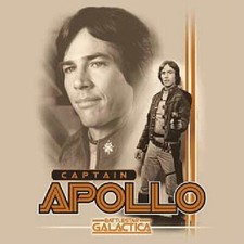 Original Battlestar Galactica TV Series Captain Apollo Photo T-Shirt NEW UNWORN