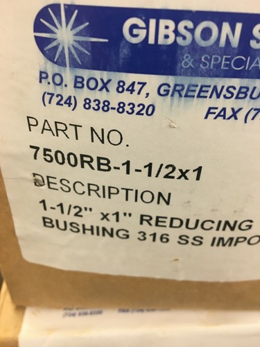Hex Bushing 1-1/2" x 1" 150# Stainless Steel Threaded Pipe / Conduit Fitting - Afbeelding 6 van 9