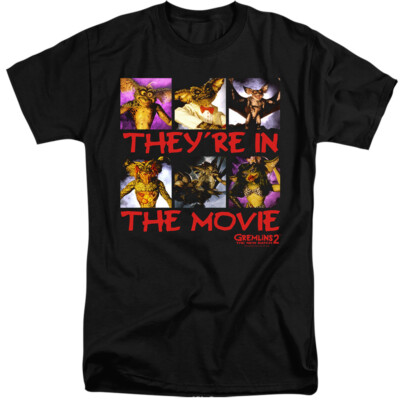 Gremlins 2 Tall T-Shirt They're in the Movie Black Tee