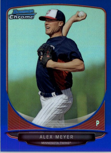 chrome draft top prospects blue refractors #tp43 alex meyer /99