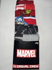 Marvel 6 Pairs Casual Crew Socks Men Size 8-12