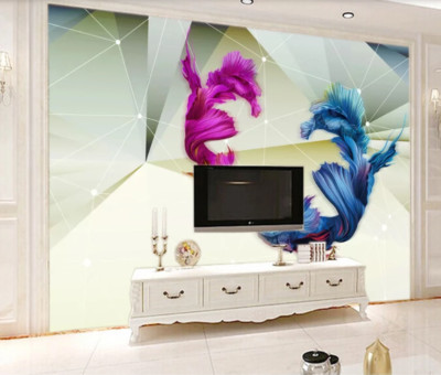 3D Beautiful Goldfish G2703 Wallpaper Wall Murals Removable Self-adhesive Honey