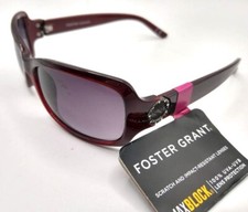 Foster Grant Women's Burgundy Red Designer Sunglasses MaxBlock NEW PT 20 01