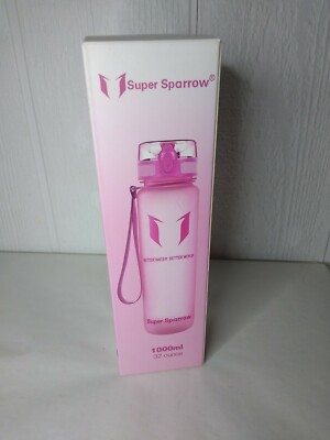 Super Sparrow Sports Water Bottle 32oz Large Flip Top Tritan Pink NEW Ships FREE