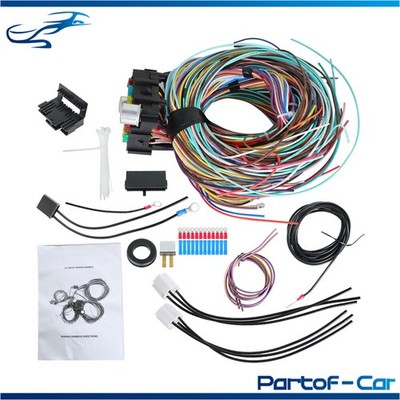 Universal 21 Circuit Wiring Harness For Chevrolet Ford Jeep Hotrods