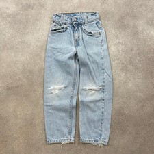 Levi's 550 Jeans Boys 6 Relaxed Fit Distressed Knee Rip Denim Pants, Blue