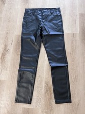 Schwarze Herrenhose im Punk-Stil aus Kunstleder, Bundumfang 84 cm
